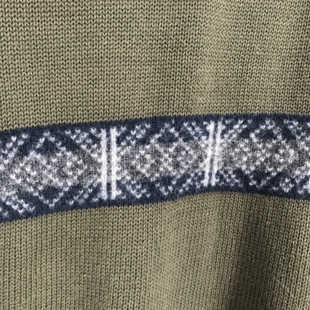 Nautica Mens Sweater Size XXL Green Olive Nordic Fair Isle‎ Cotton Wool Pullover